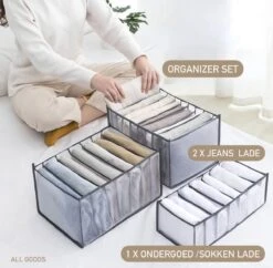 Kleding Broeken Organizer Set Van 3 - Jeans Lade Organizer Opbergbox Kast Kledingkast- Ondergoed Sokken Organizer - Broekhanger Ruimtebesparende Kledinghangers 17 Kleding Broeken Organizer Set Van 3 - Jeans Lade Organizer Opbergbox Kast Kledingkast- Ondergoed Sokken Organizer - Broekhanger Ruimtebesparende Kledinghangers -Thuisopslag 1200x1174 8