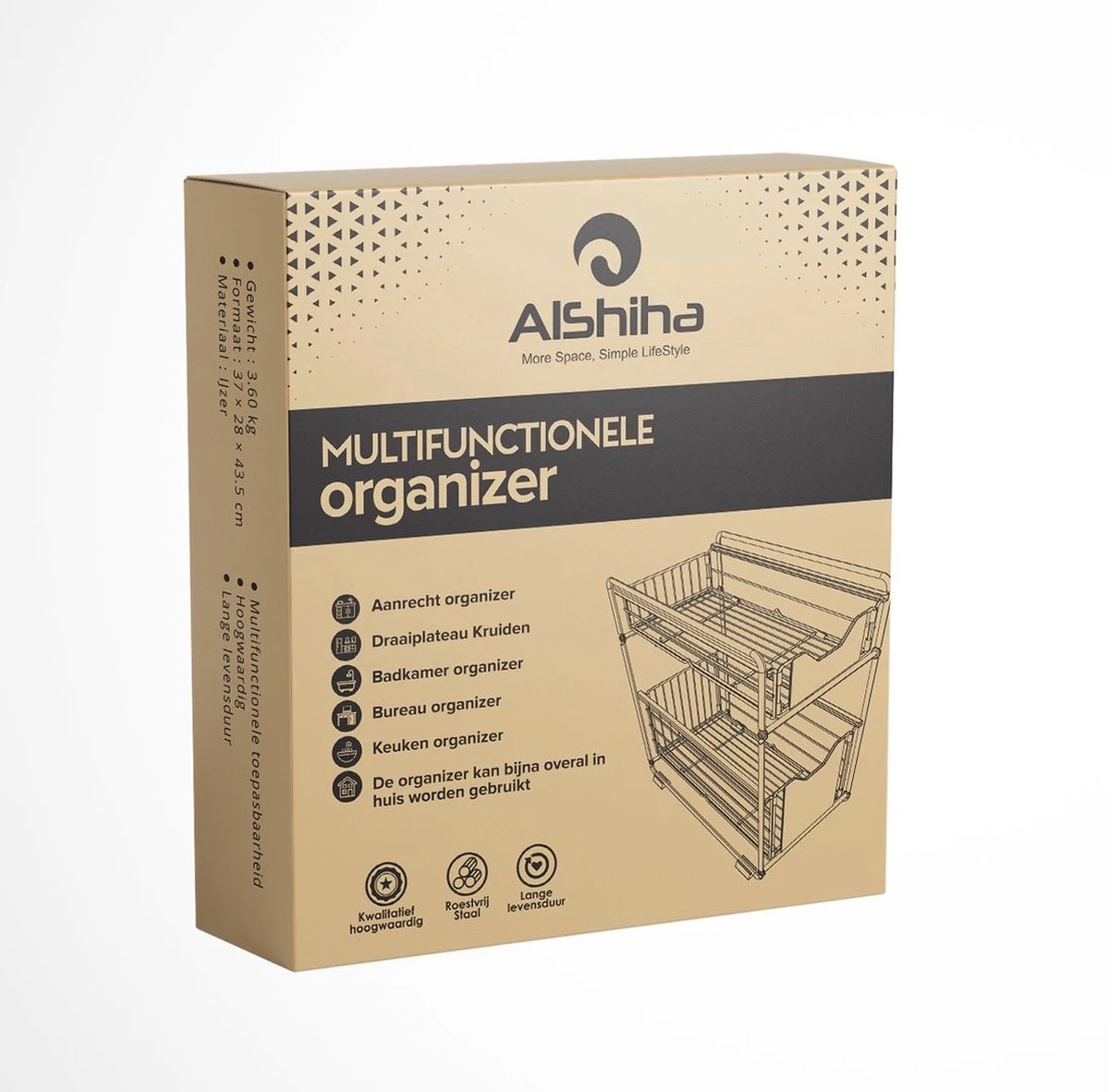 AlShiha® Organizer - Large(Wit) - Ladekast - Kast Organizer - Gootsteenkast Organizer - Aanrecht Organiser - Opbergrek - Keukenkast Organizer - Keuken Organizer - Gootsteen Organizer - Ladesysteem - Ladeblok - Keukenrek 13 AlShiha® Organizer - Large(Wit) - Ladekast - Kast Organizer - Gootsteenkast Organizer - Aanrecht Organiser - Opbergrek - Keukenkast Organizer - Keuken Organizer - Gootsteen Organizer - Ladesysteem - Ladeblok - Keukenrek - Afbeelding 11