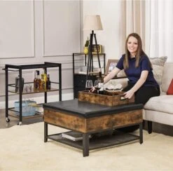 MIRA Home - Serveerwagen - Keukenrek - Opbergrek - Industrieel - Bruin - 65x40x86 -Thuisopslag 1200x1183 13