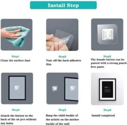 2 Sets Dubbelzijdig Zelfklevende Haken - Zeer Stevig Waterdicht Lijmloze Haak - Herbruikbaar En Antislip Haak - Tot 15 Kg - Zuignap Met Haak - Zuignappen - Opphanghaakjes Schilderij - Ophangstsyeem Zonder Gaten - Ophanghaak - Ophanghaken -Thuisopslag 1200x1184 14