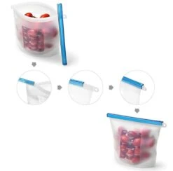 Siliconen Vershoudzakken - Set Van 8 ( 4x 1000ML + 4x 1500ML) -(Transparant, Rood, Groen, Blauw) - Duurzaam - Herbruikbaar - Vries & Hitte Bestendig - Meal Prep - Opbergzak Maatbeker Meal Prep Container -Thuisopslag 1200x1184