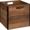 Opbergmand/kastmand 29 Liter Donker Bruin Van Hout 31 X 31 X 31 Cm - Opbergboxen - Vakkenkast Manden -Thuisopslag 1200x1185 11