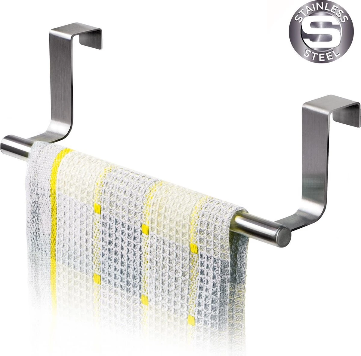 Tatkraft HORIZON - RVS Kastdeur Handdoekrek - Keukenkast Deur Handdoek/Vaatdoek Houder Rek Stang Hanger - Towel Rack Kast Deurhanger Deurhaak Keuken - 23CM - Set Van 2 Stuks 8 Tatkraft HORIZON - RVS Kastdeur Handdoekrek - Keukenkast Deur Handdoek/Vaatdoek Houder Rek Stang Hanger - Towel Rack Kast Deurhanger Deurhaak Keuken - 23CM - Set Van 2 Stuks - Afbeelding 6