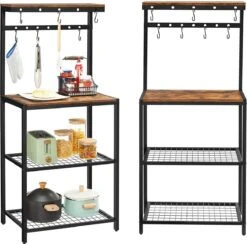 IN.HOMEXL Liftie - Keukentrolley - Keukenkast - Keukenrek Staand - Industrieel - Bruin - Zwart - 60 X 40 X 151 Cm -Thuisopslag 1200x1185 15