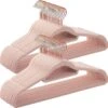 50 Anti-Slip Kledinghangers - 50 Dunne Roze Kleerhangers / Kapstokken - Roze En Goud