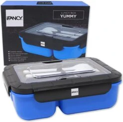 IFancy LUNCHBOX YUMMY - Bento Box 1500ml + Bestek - 3 Compartimenten - BPA Vrij & Lekvrij - Vaatwasser Magnetron & Vriezer - Lunch Box Voor Kinderen & Volwassenen (Blauw) 11 IFancy LUNCHBOX YUMMY - Bento Box 1500ml + Bestek - 3 Compartimenten - BPA Vrij & Lekvrij - Vaatwasser Magnetron & Vriezer - Lunch Box Voor Kinderen & Volwassenen (Blauw) -Thuisopslag 1200x1189 1