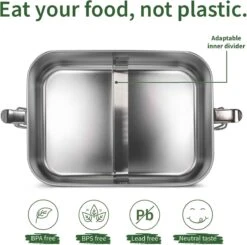 Bamboe Lunch Box 1400 Ml | Broodbox | Ecologisch | Roestvrijstalen Lunchbox | Bentobox No Leak | Smaakloos | Bamboe Grote Broodtrommel | Lunchbox Volwassenen | Lunchbox RVS Bamboe | Bambaw -Thuisopslag 1200x1190 3