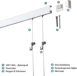 SOFT-RAIL® - 1.5 Meter Wit (1x1,5M) - Ophangsysteem - Schilderijen & Fotolijsten - Ophangrails Schilderijrails -Thuisopslag 1200x1191 10
