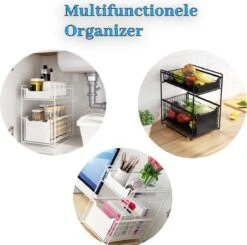 AlShiha® Organizer - Large(zwart) - Ladekast - Kast Organizer - Gootsteenkast Organizer - Aanrecht Organiser - Opbergrek - Keukenkast Organizer - Keuken Organizer - Gootsteen Organizer - Ladesysteem - Ladeblok - Keukenrek -Thuisopslag 1200x1191 3