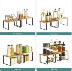 SensaHome - Keuken Organizer - Bureau/ Aanrecht Organizer - Keukenrek/Kruidenrek/Badkamer Organizer - Set Van 2 - Zwart -Thuisopslag 1200x1191 7