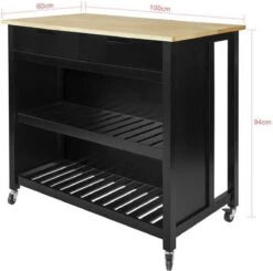 Simpletrade Keukentrolley - Keukeneiland Met 2 Lades - Hout - Wit - 100x94x60 Cm -Thuisopslag 1200x1192 12