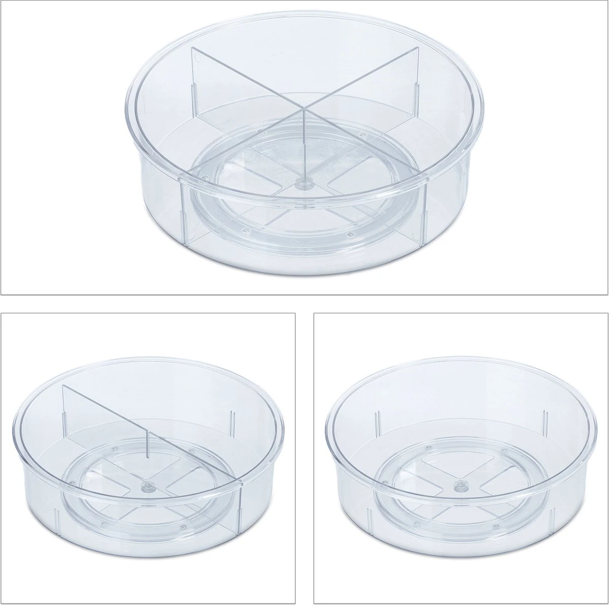 Relaxdays Koelkast Organizer - Draaiplateau - Ø: 30 Cm - Ijskast Opbergbak - Transparant 10 Relaxdays Koelkast Organizer - Draaiplateau - Ø: 30 Cm - Ijskast Opbergbak - Transparant - Afbeelding 8