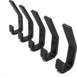 Marcellis - Ophang Haak - Luxe Industriële Kapstok Haak - Hoed Jas Haak - 5 Stuks - Mat Zwart - Metaal - Incl. Bevestigingsmateriaal -Thuisopslag 1200x1194 5
