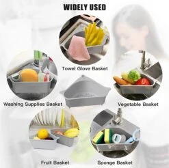 Excellent Houseware Gootsteenorganizer - Gootsteenbakje Met Zuignap - Blauw -Thuisopslag 1200x1196 12