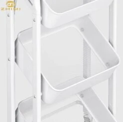 Inklapbare Keukentrolley - Keukentrolley Op Wieltjes - Serveerwagen - Metaal - Wit - 89,5*44*30cm -Thuisopslag 1200x1196 18