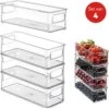 Janse Set Van 4 Koelkast Organizers - Opbergbox - Opberg Bakjes - Koelkast Bakjes - Plastic Bakjes - Bakjes - Keuken Organizer - Stapelbaar - Koelkast Opbergbak - Voorraadbakjes - Koelkast Accessoires - Lade Organizer