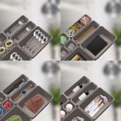 Lade Organizer | Organizer Set Van 8 Bakken - Bestekbak Ladeverdeler Ladebak Organiser Lade Inzet Bak Opbergbak Houder Verdeling | Lade Verdeler Voor Keuken En Bureau | Badkamer | Lade Bakjes | Make Up Organizer | Bruin | Taupe -Thuisopslag 1200x1198 17