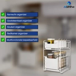 AlShiha® Organizer - Large(Wit) - Ladekast - Kast Organizer - Gootsteenkast Organizer - Aanrecht Organiser - Opbergrek - Keukenkast Organizer - Keuken Organizer - Gootsteen Organizer - Ladesysteem - Ladeblok - Keukenrek 21 AlShiha® Organizer - Large(Wit) - Ladekast - Kast Organizer - Gootsteenkast Organizer - Aanrecht Organiser - Opbergrek - Keukenkast Organizer - Keuken Organizer - Gootsteen Organizer - Ladesysteem - Ladeblok - Keukenrek -Thuisopslag 1200x1199 8