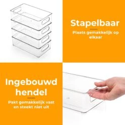 Stosh Koelkast Organizer - Opbergbox - Lade Organizer - Keuken Organizers - Opbergdoos - Koelkast Bakjes - Transparant - 4 Stuks -Thuisopslag 1200x1200 1006