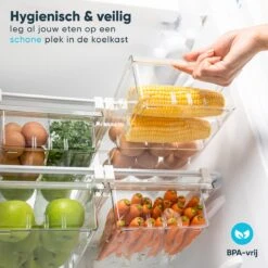 Banyu® Koelkast Organizer Set – Bewaardoos Doorzichtig – Keuken Accessoires Bakjes – Opbergbak – Incl. 4 Verdelers – BPA Vrij -Thuisopslag 1200x1200 1019