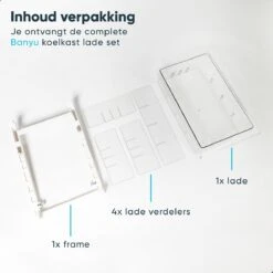 Banyu® Koelkast Organizer Set – Bewaardoos Doorzichtig – Keuken Accessoires Bakjes – Opbergbak – Incl. 4 Verdelers – BPA Vrij -Thuisopslag 1200x1200 1023