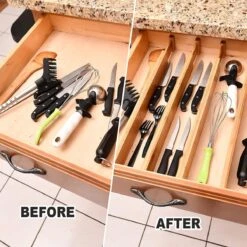 FBC - Lade Organizer - Lade Verdeler - Lade Bakjes - Lade Indeling - Lade Opbergsysteem - Lade Organizer Kledingkast - Lade Organizer Badkamer - Lade Organizer Keuken - Lade Organizer Bureau - Hout - Bamboe - 6 Stuks -Thuisopslag 1200x1200 1046