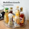Merkloos Ronddraaiend Draaiplateau Staand - Medium - Draaischijf - Kruidenrek - Keukenkastorganizer - Lazy Susan Draaiplateau - Kruiden Organizer - Aanrecht Organizer - Draaiplateau Rond - Keuken Opbergers - Gootsteen Organiser - 24 Cm - Bwa Commerce -Thuisopslag 1200x1200 1073