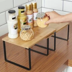 SensaHome - Keuken Organizer - Bureau/ Aanrecht Organizer - Keukenrek/Kruidenrek/Badkamer Organizer - Set Van 2 - Zwart -Thuisopslag 1200x1200 1115