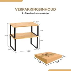 SensaHome - Keuken Organizer - Bureau/ Aanrecht Organizer - Keukenrek/Kruidenrek/Badkamer Organizer - Set Van 2 - Zwart -Thuisopslag 1200x1200 1117