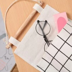 Merkloos Opbergzakken Linnen - Ruimtebesparend - 2 Stuks - Hangende Opberger - Textiel - 64x25cm -Thuisopslag 1200x1200 1175