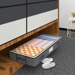 Merkloos Bed Organizer - 3 Stuks - Ruime Opbergzakken Voor Kleding En Dekbedden - Grijs - Opbergtassen Voor Onder Je Bed -Thuisopslag 1200x1200 1187