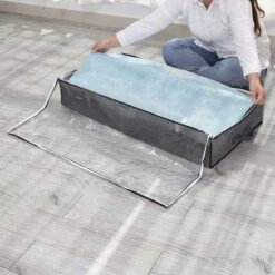 Merkloos Opbergtas Onderbed - 2 Stuks - 70 Liter Inhoud - Opvouwbaar - Grijs -Thuisopslag 1200x1200 1191