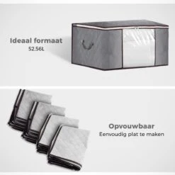 LifeGoods Opbergtas En Organizer - 4x 50L - 54x25x39 Cm - Textiel - Grijs 14 LifeGoods Opbergtas En Organizer - 4x 50L - 54x25x39 Cm - Textiel - Grijs -Thuisopslag 1200x1200 1220