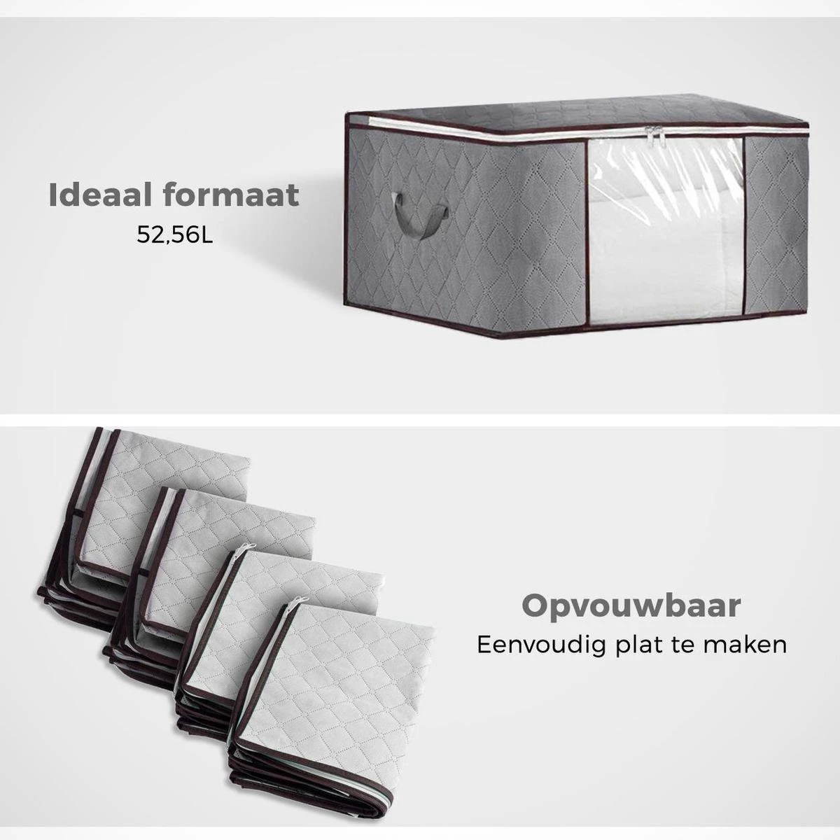 LifeGoods Opbergtas En Organizer - 4x 50L - 54x25x39 Cm - Textiel - Grijs 6 LifeGoods Opbergtas En Organizer - 4x 50L - 54x25x39 Cm - Textiel - Grijs - Afbeelding 4