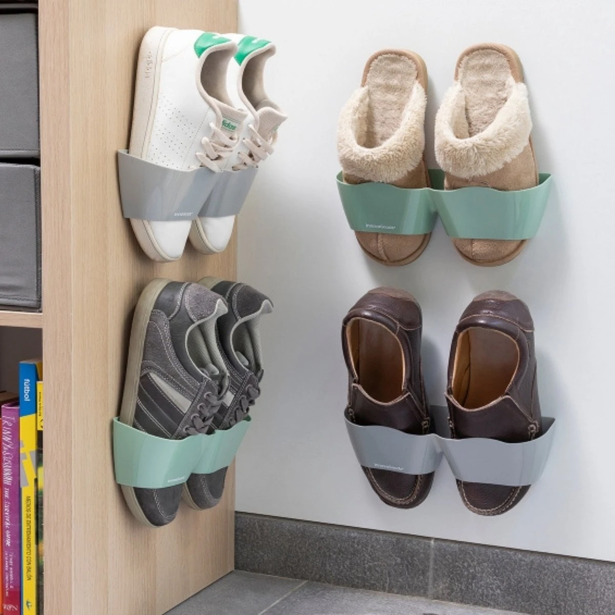 Innova Schoenen Opbergsysteem - Shoe Rack - Schoenenrek Hangend - Schoenen Organizer - Zelfklevend - (Set Van 4 Paar) 8 Innova Schoenen Opbergsysteem - Shoe Rack - Schoenenrek Hangend - Schoenen Organizer - Zelfklevend - (Set Van 4 Paar) - Afbeelding 6