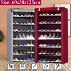 6 Layer Shoe Rack Shelf Organizer Cloth Cabinet Living Room Furniture Large Capacity Storage Steel Pipe Non-woven Curtain Containers Holder -Thuisopslag 1200x1200 1239