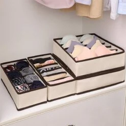 Merkloos Organizer Voor Kleding - Kledingverdeler - 4 Stuks - Opbergbox - Opbergsysteem 45 Vakken - Ondergoed / Sokken / Shirts / BH - Kastlade Verdeler - Kast Verdeler - Kledingkast -Thuisopslag 1200x1200 1247