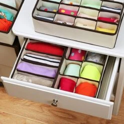 Merkloos Organizer Voor Kleding - Kledingverdeler - 4 Stuks - Opbergbox - Opbergsysteem 45 Vakken - Ondergoed / Sokken / Shirts / BH - Kastlade Verdeler - Kast Verdeler - Kledingkast -Thuisopslag 1200x1200 1248