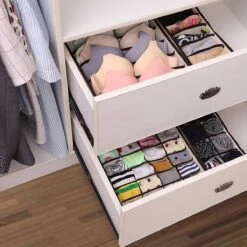 Merkloos Organizer Voor Kleding - Kledingverdeler - 4 Stuks - Opbergbox - Opbergsysteem 45 Vakken - Ondergoed / Sokken / Shirts / BH - Kastlade Verdeler - Kast Verdeler - Kledingkast -Thuisopslag 1200x1200 1249