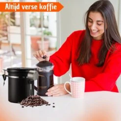 Koffie Bewaarbus Luchtdicht Met CO2 Uitlaat - Koffieblik Bewaarblik Voor 500 Gr Koffiebonen - Zwart - 1.2L 13 Koffie Bewaarbus Luchtdicht Met CO2 Uitlaat - Koffieblik Bewaarblik Voor 500 Gr Koffiebonen - Zwart - 1.2L -Thuisopslag 1200x1200 127
