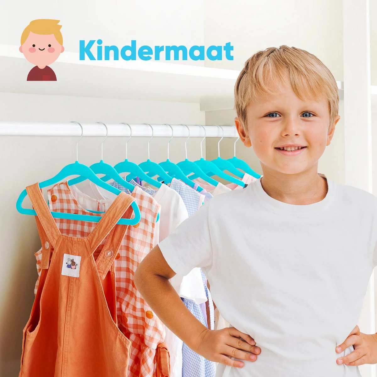 ACAZA 20 Stuks Kinder Kledinghangers Met Fluwelen Bekleding - Kapstokken Voor Peuters Of Kleuters - Blauw 4 ACAZA 20 Stuks Kinder Kledinghangers Met Fluwelen Bekleding - Kapstokken Voor Peuters Of Kleuters - Blauw - Afbeelding 2