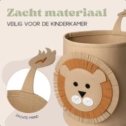 Wasmand & Opbergmand Kinderkamer – Speelgoedmand Leeuw Voor Kinderen – Jungle Speelgoedkist -Thuisopslag 1200x1200 1275