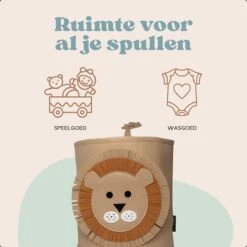 Wasmand & Opbergmand Kinderkamer – Speelgoedmand Leeuw Voor Kinderen – Jungle Speelgoedkist -Thuisopslag 1200x1200 1276
