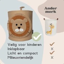 Wasmand & Opbergmand Kinderkamer – Speelgoedmand Leeuw Voor Kinderen – Jungle Speelgoedkist -Thuisopslag 1200x1200 1281