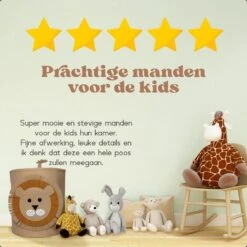 Wasmand & Opbergmand Kinderkamer – Speelgoedmand Leeuw Voor Kinderen – Jungle Speelgoedkist -Thuisopslag 1200x1200 1282
