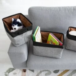 LifeGoods Opbergmand - 3 Stuks - Kast Organizer - 20 L - Textiel - Grijs -Thuisopslag 1200x1200 1320