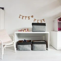 LifeGoods Opbergmand - 3 Stuks - Kast Organizer - 20 L - Textiel - Grijs -Thuisopslag 1200x1200 1321