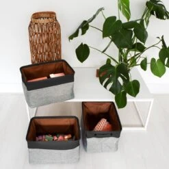 LifeGoods Opbergmand - 3 Stuks - Kast Organizer - 20 L - Textiel - Grijs -Thuisopslag 1200x1200 1322