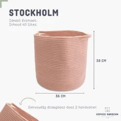 Mand Van Sophie Nordinn® - Opbergmand Stockholm (Roze) - Wasmand - Wasmanden - 40 Liter -Thuisopslag 1200x1200 1347