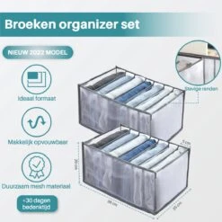 Mondio Broeken Kleding Organizer - Set: 2 Stuks - Opberg Box/Doos/Mand/Vakken - Opbergbox Kast/Kledingkast/Lade - Organizer Kleding/BH/Sokken/Ondergoed - Ruimtebesparende Kledinghangers 16 Mondio Broeken Kleding Organizer - Set: 2 Stuks - Opberg Box/Doos/Mand/Vakken - Opbergbox Kast/Kledingkast/Lade - Organizer Kleding/BH/Sokken/Ondergoed - Ruimtebesparende Kledinghangers -Thuisopslag 1200x1200 1359
